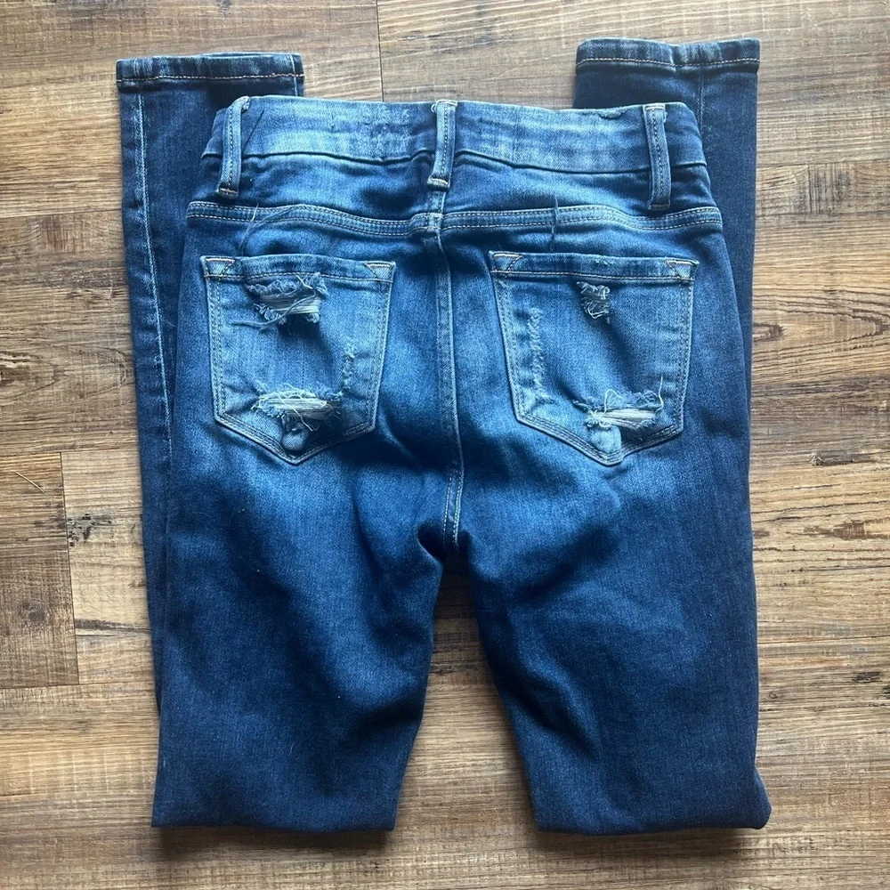 KanCan Girls High Rise Slim Fit Skinny Ripped Jeans Size 14